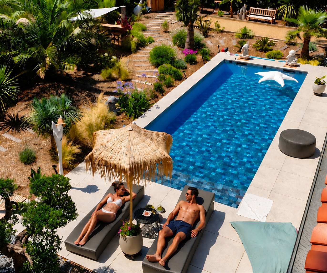 Piscine partagée, ouverte de mars à octobre